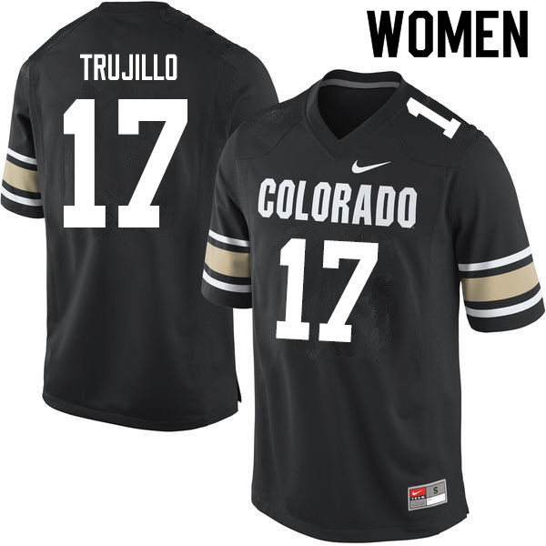 Women #17 K.J. Trujillo Colorado Buffaloes College Football Jerseys Sale-Home Black - Click Image to Close